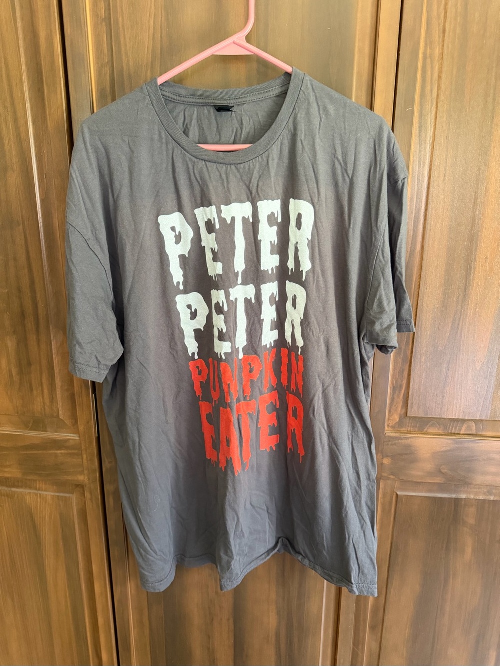 Gildan Gray Short-Sleeve Tee with White and Orange Graphic